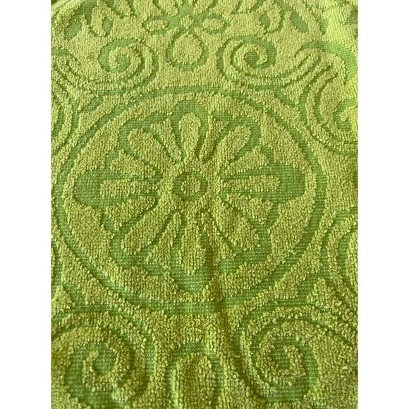 Vintage Sears Drylon Avacado Green Floral Towel Set of 6 Made in the USA - Picture 2 of 6